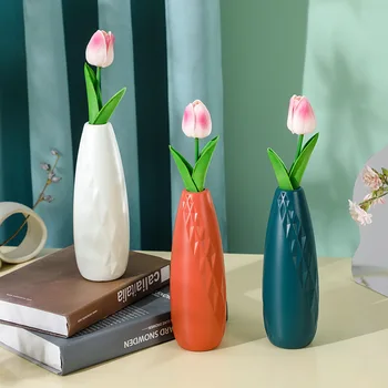Креативная ваза, устойчивая к падению, украшения в европейском стиле, пластиковая ваза, устойчивая к падению, креативная ваза скандинавского цвета, цветная ваза