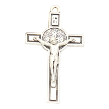 Металлический христианский кулон с крестом Иисуса, католический шарм, религиозный орнамент