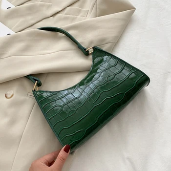 Модная Изысканная сумка для покупок В стиле ретро Повседневные женские сумки-тоут через плечо Женская Кожаная однотонная сумка на цепочке