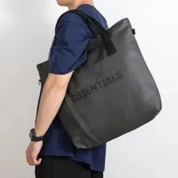 Мужская черная сумка-тоут большой емкости, повседневная сумка через плечо, Кожаная женская сумка на плечо, Новая