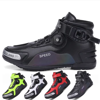 Мужские мотоциклетные ботинки для мотогонок, мотокросса, Внедорожная мотоциклетная обувь, Botas, ботинки для верховой езды