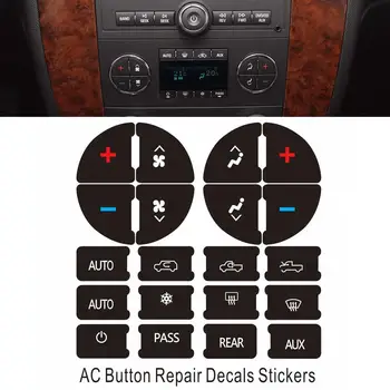 Наклейки на кнопки управления для автомобилей 2007-2013 годов выпуска, набор наклеек для ремонта кнопок кондиционера, клей для поврежденных выцветших кнопок