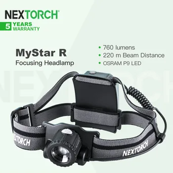 Налобный фонарь Nextorch MyStar R, 760/600 Люмен, мощный светодиодный фонарик, вращающийся на 360 °, с возможностью масштабирования для рыбалки, кемпинга, поиска