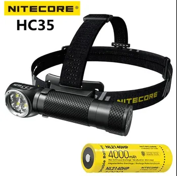 Налобный фонарь NITECORE HC35 2700 люмен высокоэффективная Г-образная фара XP-G3 S3 со светодиодами USB перезаряжаемый фонарь с батареей 21700