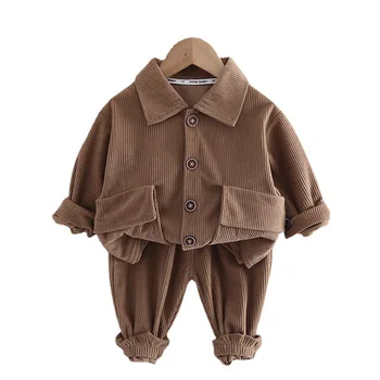 Новая весенне-осенняя одежда для малышей, Модное пальто для мальчиков, брюки, 2 шт./компл., повседневный костюм для малышей, детская спортивная одежда