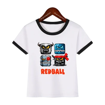 новые футболки для мальчиков Funny Shop Red Ball 4, Детская Одежда с Мультяшным принтом, Футболки, Летние Футболки для подростков, Белые Топы с короткими рукавами