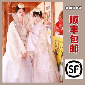 Новый подлинный корейский костюм сестры Ханбок Янджи для Путешествий, фотосъемки, комбинированный набор для девочек со двора