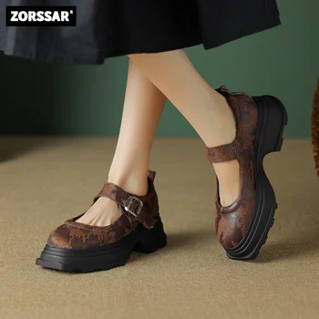 Обувь Женские туфли на каблуке Mary janes, туфли в стиле Лолиты на платформе, женские туфли-лодочки в японском стиле, Винтажные женские туфли на высоком каблуке для девочек