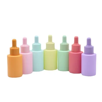 Оптовый логотип пользовательского цвета, стеклянная бутылка-капельница для сыворотки объемом 30 мл, бутылка для настойки для косметической упаковки, розовый, зеленый, синий, оранжевый, фиолетовый