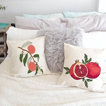 Подушка с мультяшным фруктовым принтом, диван, спальня, отель, автомобиль, украшение для дома, гостиной, чехол для подушки из полиэстера