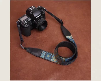 Ремешок для зеркальной камеры с вышивкой в этническом стиле, подходящий для Canon Nikon Fuji SONY micro, одинарный плечевой ремень