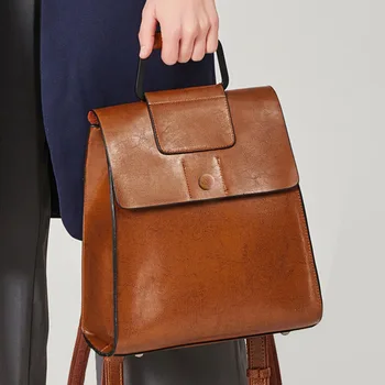 Рюкзак из натуральной кожи, женский модный многофункциональный рюкзак для путешествий, сумка через плечо, женская сумка