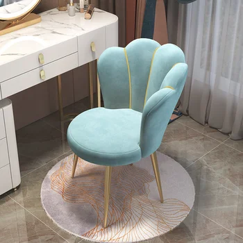Скандинавское Розовое Туалетное кресло Velvet Home Современное Кресло для гостиной Со спинкой Обеденные Стулья Мебель для спальни Табурет для макияжа