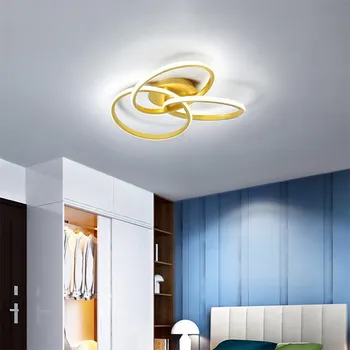 Современный светодиодный потолочный светильник Минималистичный акриловый Трилистник с тремя кольцами Внутренняя лампа Гостиная Спальня Столовая Освещение Блеск