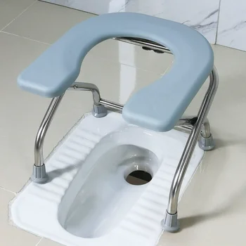 Табурет для унитаза беременных женщин, пожилых людей, U-образный стул для ванной комнаты, Складное сиденье для ванны из нержавеющей стали, устойчивая противоскользящая подставка для ног для унитаза