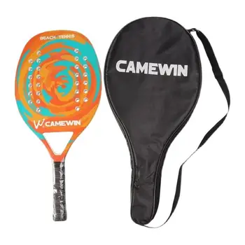 Теннисная ракетка для взрослых, Карбоновая теннисная ракетка для взрослых, Прочная пляжная ракетка из пены EVA, для занятий спортом в помещении, на открытом воздухе, для занятий спортом в парке