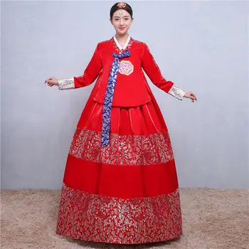 Традиционное Корейское Свадебное Платье Женское Корейское Платье Платье для Взрослых Улучшенный Корейский Придворный Костюм Национальное Танцевальное Платье Ханбок 한복