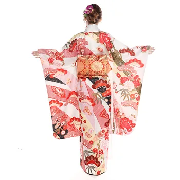 Традиционное японское кимоно с Оби, Женская одежда для Косплея, Классический костюм для выступления на сцене, Халат-Кимоно Гейши, Вечернее платье