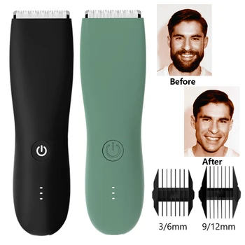 Триммер для волос, электрический Триммер ниже пояса, созданный для мужчин, без особых усилий, с тремя волосами, Водонепроницаемая Бритва для тела, Зарядка через USB