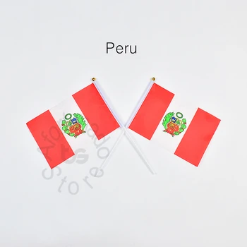 Флаг Перу 14*21 см, 10 штук, развевающийся вручную флаг, национальный флаг Перу для встречи, парада, вечеринки.Подвешивание, украшение