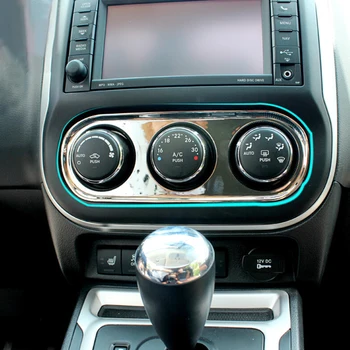Хромированный корпус ABS для Jeep Compass 2011 2012 2013 2014, панель регулировки переключателя кондиционера Спереди автомобиля, рамка, крышка