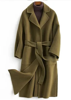 шерстяное изготовленное на заказ женское короткое длинное пальто из кашемира