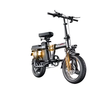 Электрический велосипед напряжением 48 Вольт, 14 Дюймов, Складной велосипед из высокоуглеродистой стали, алюминиевый сплав, Замена водителя на каждый день Aldult