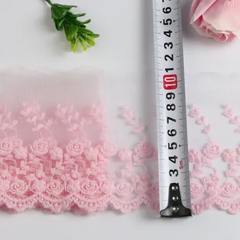 2 ярда Розовой хлопчатобумажной кружевной ткани, сетка, Аксессуары для одежды 