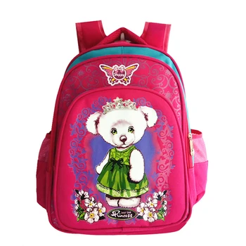 2019 Новая Милая детская школьная сумка с рисунком розы и медведя для девочек, холщовый рюкзак для учащихся начальной школы, рюкзаки Mochila Infantil