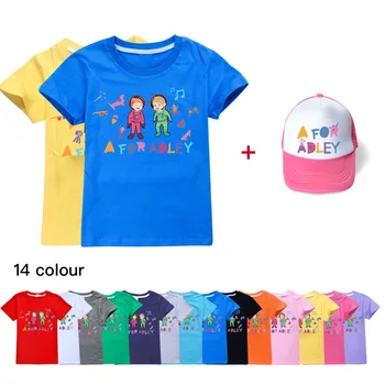 A FOR ADLEY/ повседневные Топы с рисунком Аниме для девочек и мальчиков, Летняя Детская хлопковая футболка с короткими рукавами 2022 + кепка, Детская одежда от 2 до 16 лет