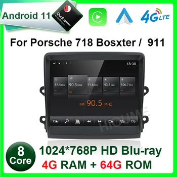 Android 11 Snapdragon 8 Core 4 + 64 ГБ Автомобильный Радиоприемник GPS для Porsche 718 Boxster 911 2012-2021 с IPS HD Экраном DSP 4G carplay 4GLTE