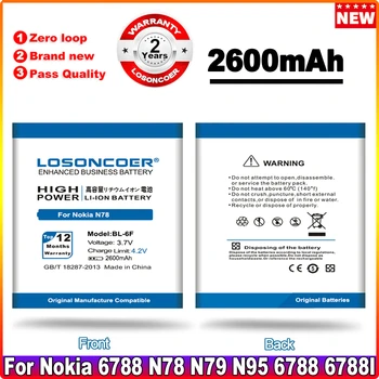 LOSONCOER 2600 мАч BL-6F Аккумулятор для Nokia N78 Аккумулятор N79 6788 6788I N95 8G Бесплатная доставка