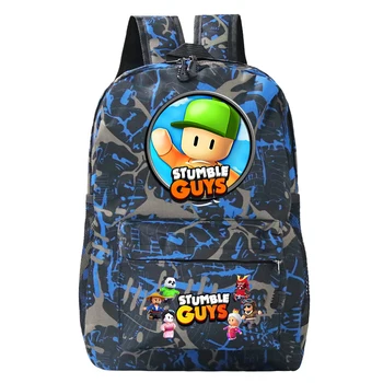 Аниме Рюкзаки Stumble Guys для мальчиков и девочек, Студенческая сумка для книг, Мультяшный Портативный рюкзак, Детские школьные сумки Stumble Guys Mochila