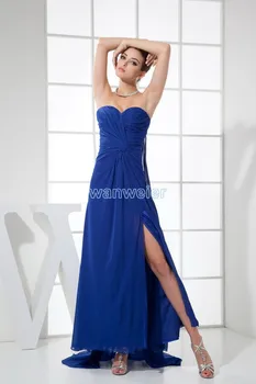 бесплатная доставка, горячая распродажа 2013, длинное пляжное вечернее платье кораллового цвета, сшитое на заказ, сексуальное шифоновое синее женское вечернее платье