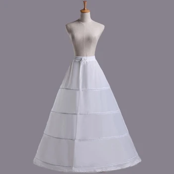 Высококачественная Белая 4 Обруча, однослойная женская нижняя юбка с кринолином Длиной 1 м, нижняя юбка-комбинация для Свадебного платья, эластичный пояс