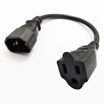 Короткий кабель питания NCHTEK, штекер IEC 320 C14 к гнезду Nema 5-15R, шнур питания около 30 см/1ШТ