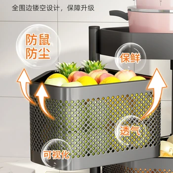 Кухонный вращающийся стеллаж для хранения корзин для овощей, угловой стеллаж для посуды, многослойный треугольный стеллаж для хранения фруктов и овощей