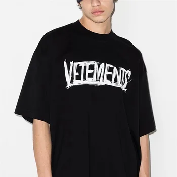 Новые весенне-летние хлопковые футболки Vetements с принтом граффити, высококачественные свободные футболки для мужчин и женщин
