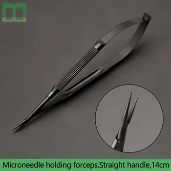 Пинцеты для микроигл большого размера с прямой ручкой 14 см, импортный хирургический операционный инструмент из нержавеющей стали
