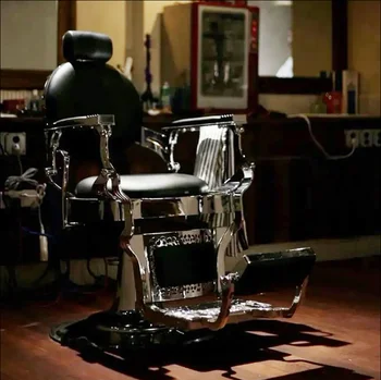 Ретро-кресло с масляной головкой, мужская сетка, красное кресло для стрижки волос, парикмахерское кресло, парикмахерский салон, специальное подъемное кресло с откидной спинкой