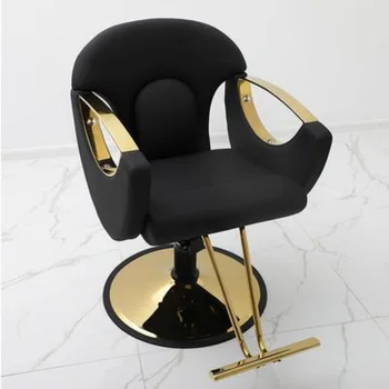 Салонные парикмахерские кресла Простые кожаные Парикмахерские кресла Nordic Salon Furniture Салон красоты Кресельный подъемник Вращающееся кресло