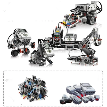Совместимость с конструкторами LEGO EV3 45544 Комплект деталей 45560 кирпичей, учебные пособия, робот для сборки из мелких частиц, обучающие игрушки