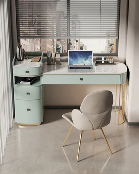 Современный роскошный письменный стол Rock с краской, угловой компьютерный стол, чайный столик, встроенный простой кабинет