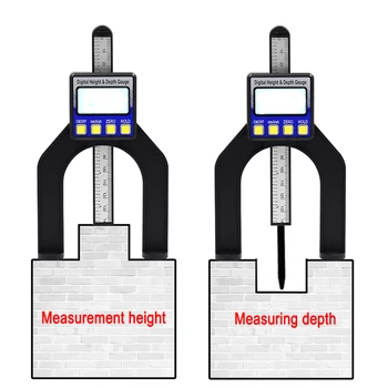 Цифровой измеритель высоты штангенциркуля, Цифровой измеритель глубины протектора, ЖК-дисплей, Магнитная Самостоящая диафрагма 0-80 мм