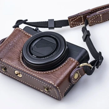 Чехол для камеры Sony Mirrorless Camera ZV 1 Чехол Винтажного вида Чехлы Коричневая Кожаная защитная сумка для камеры в стиле ретро